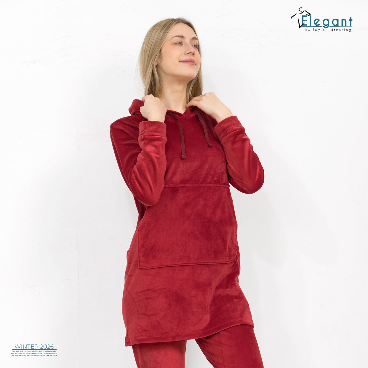 Velvet Long Top PJ - Maroon