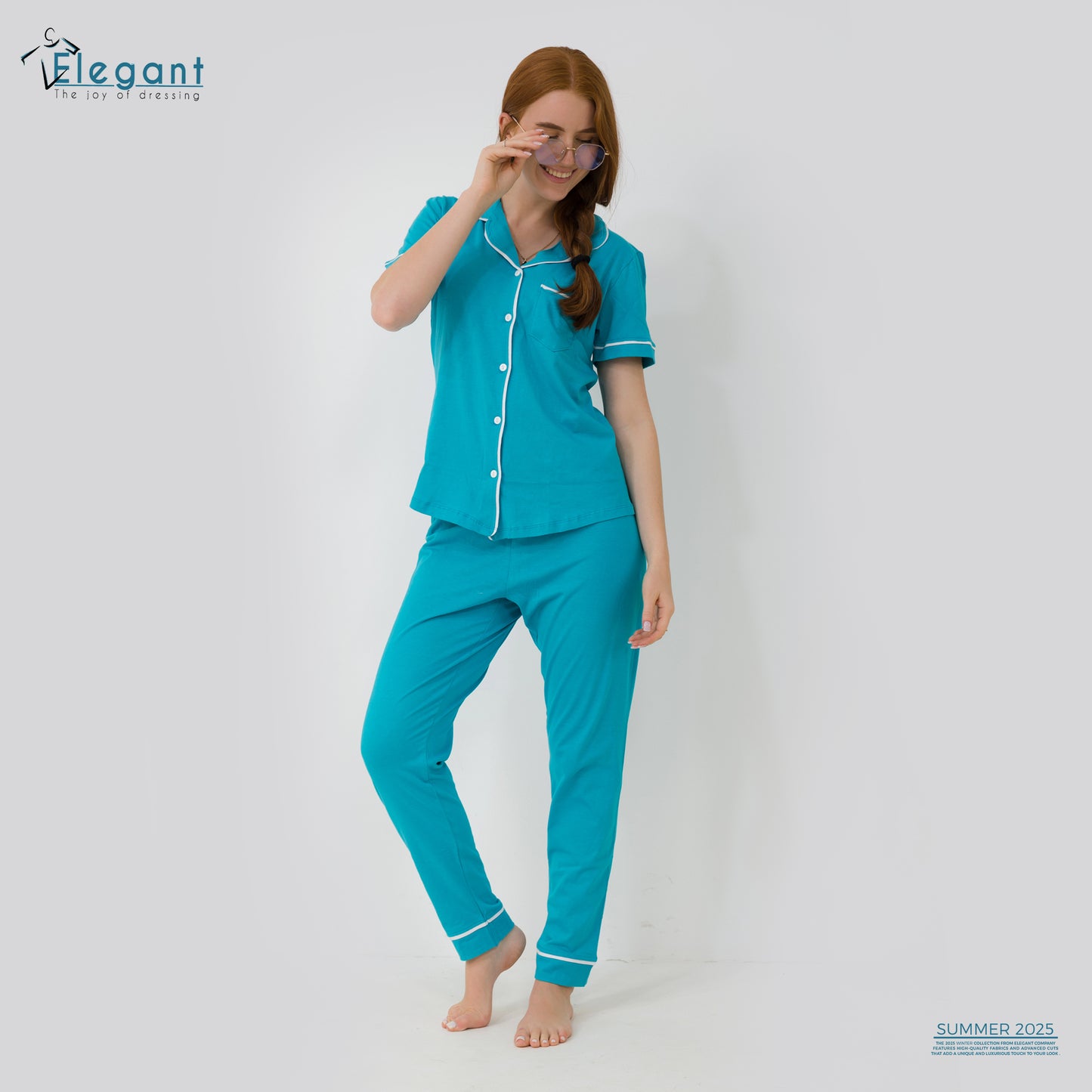 Classic PJ Pants Cotton - Plain Turquoise