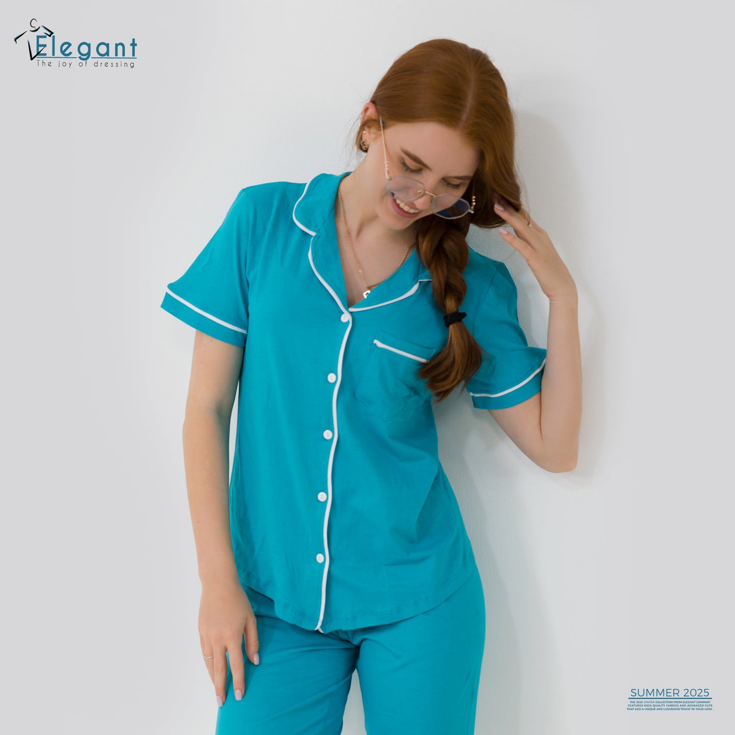 Classic PJ Pants Cotton - Plain Turquoise
