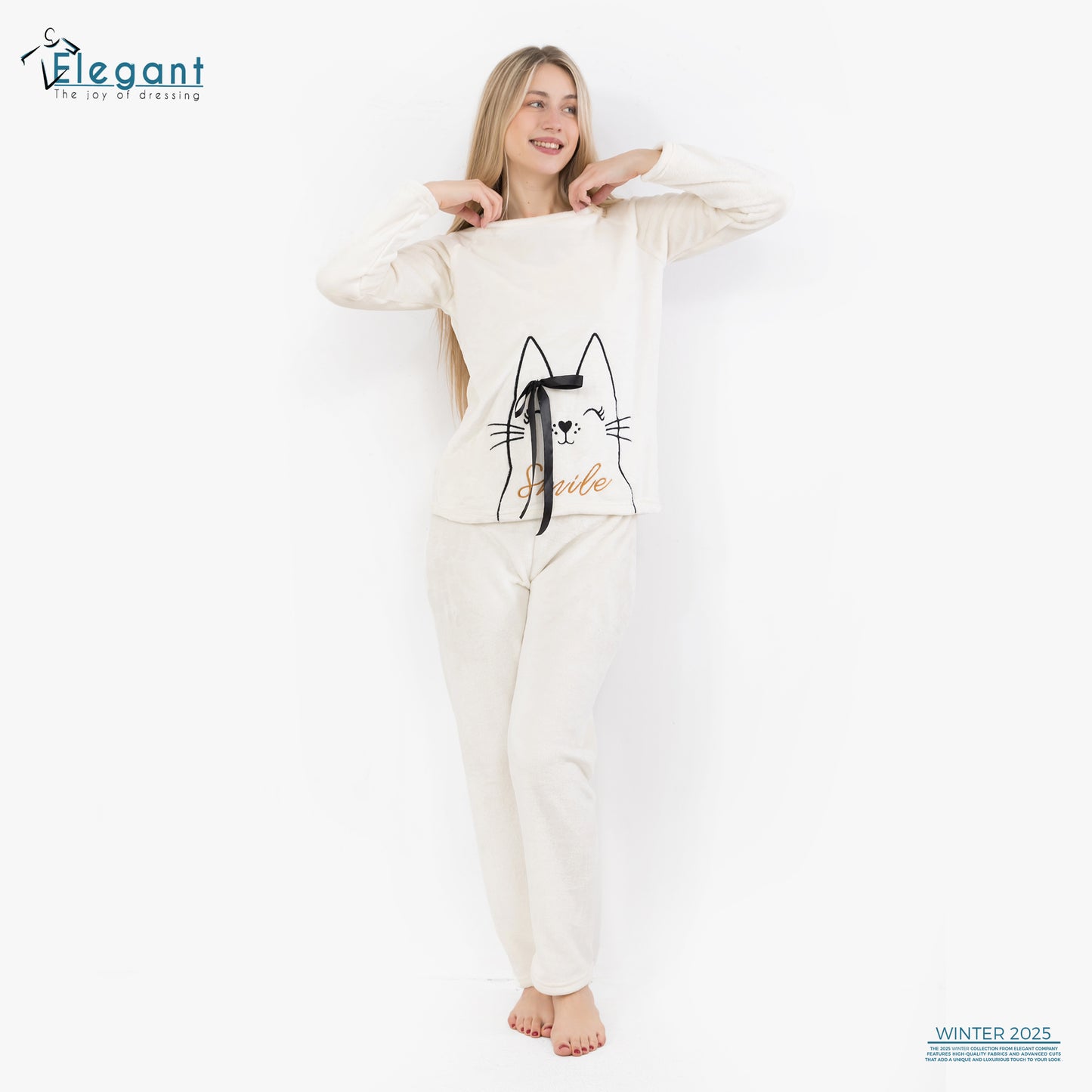 Polar PJ Offwhite - Fancy Ribbon Cat