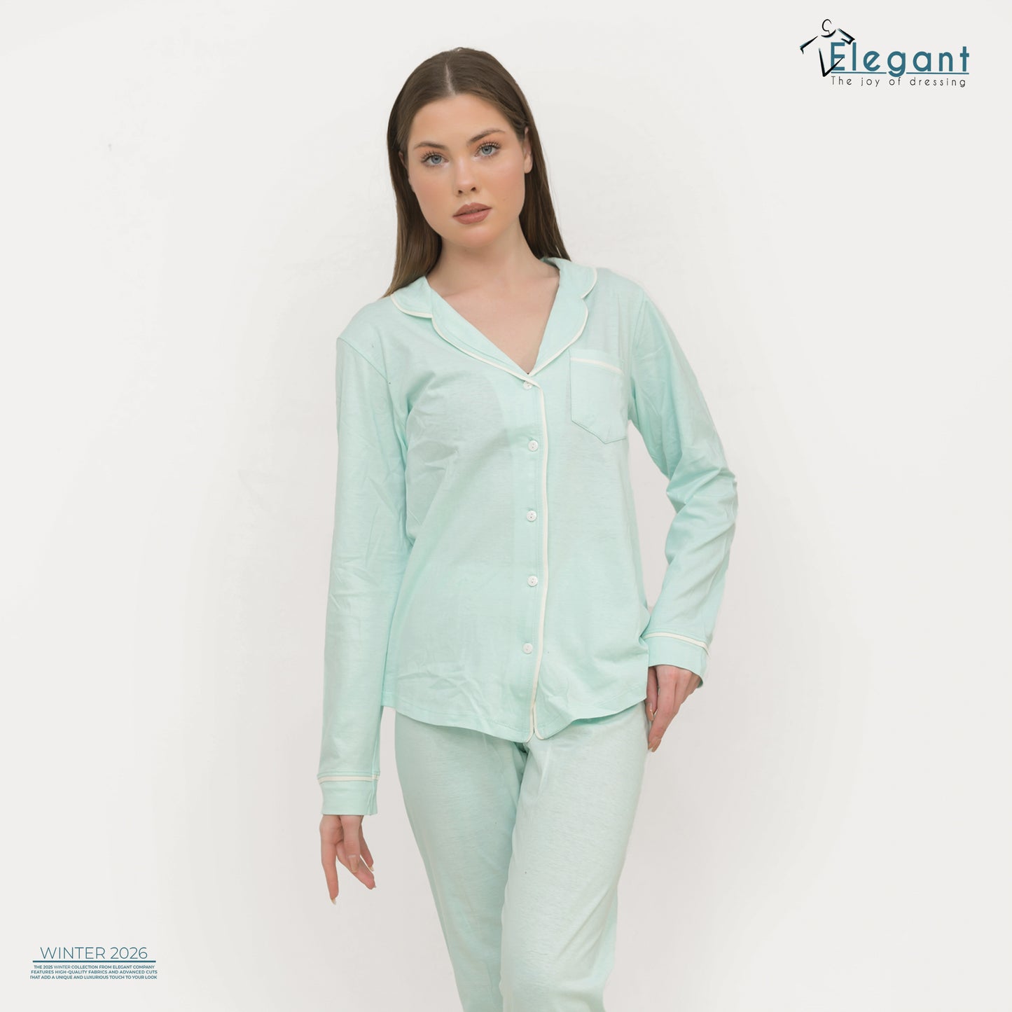 Cotton Long sleeves Classic PJ Pants - Mint