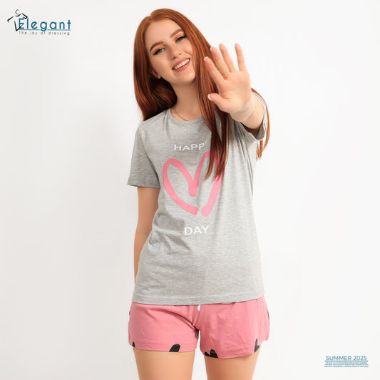 PJ short Cotton Grey - Happy Day
