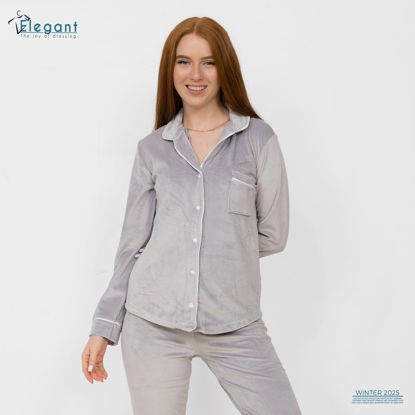 Velvet Classic Pyjama - Silver