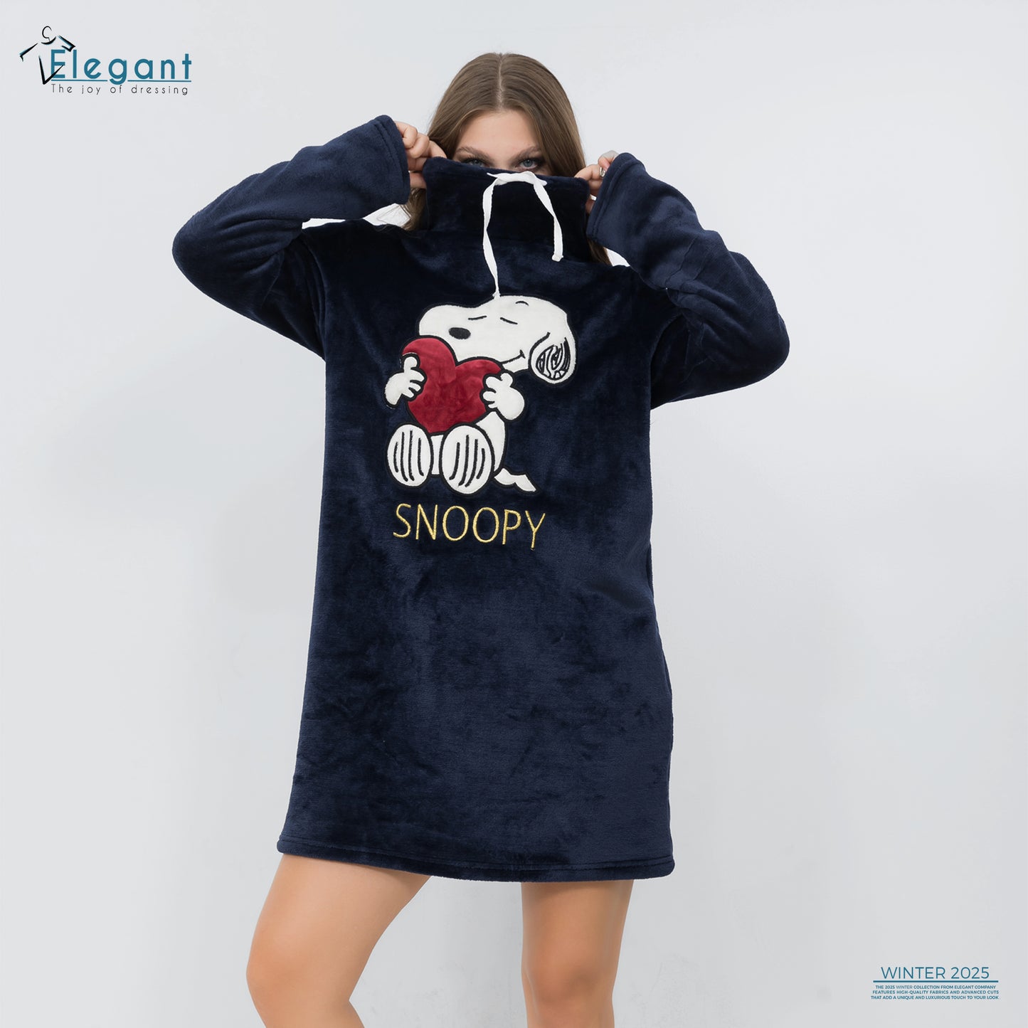 Nightshirt with Footwear - Navy - Snoopy Love