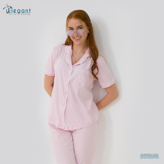 Classic PJ Pants Cotton - Plain Baby Rose
