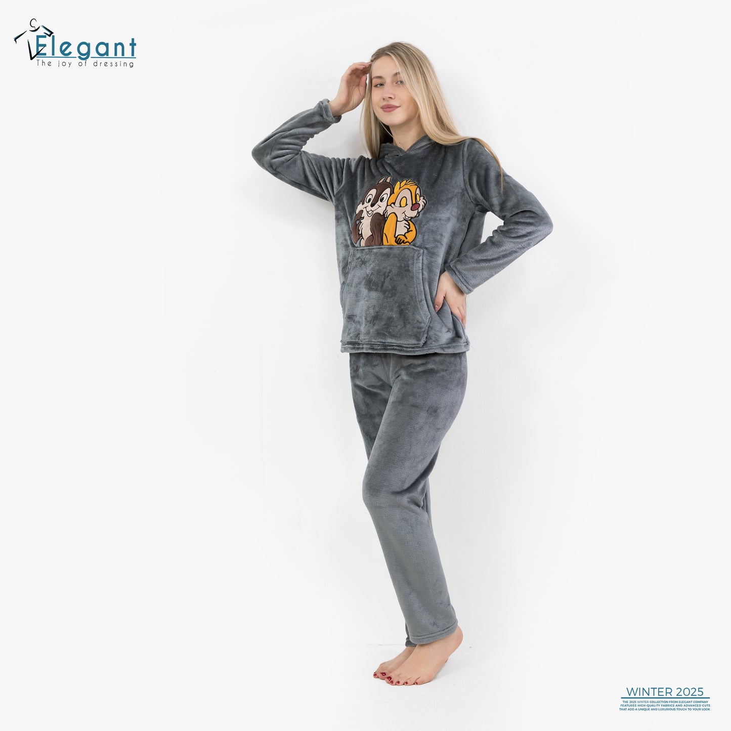 هودي بولار بيجاما رمادي داكن - هابي تشيبمنكس