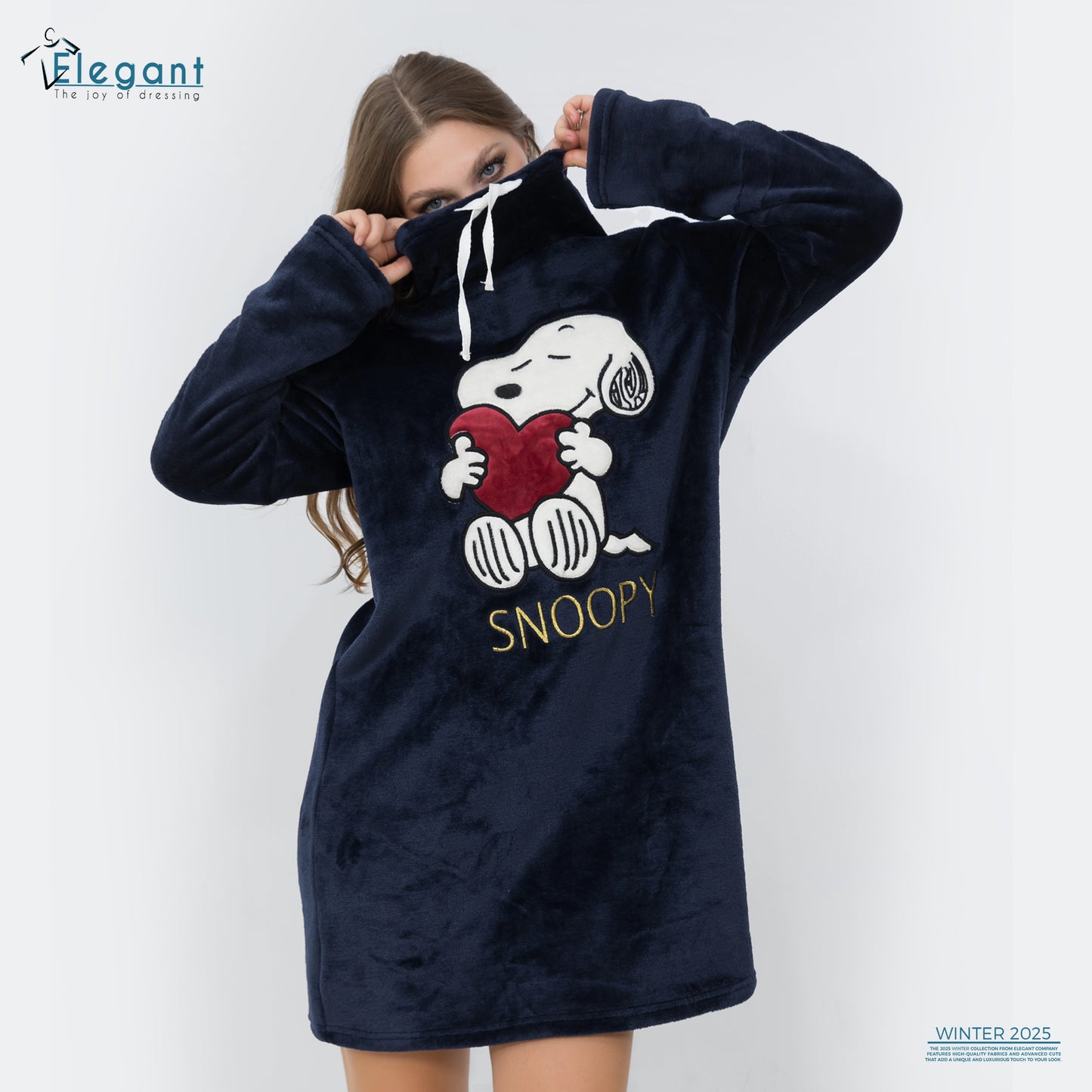 Nightshirt with Footwear - Navy - Snoopy Love