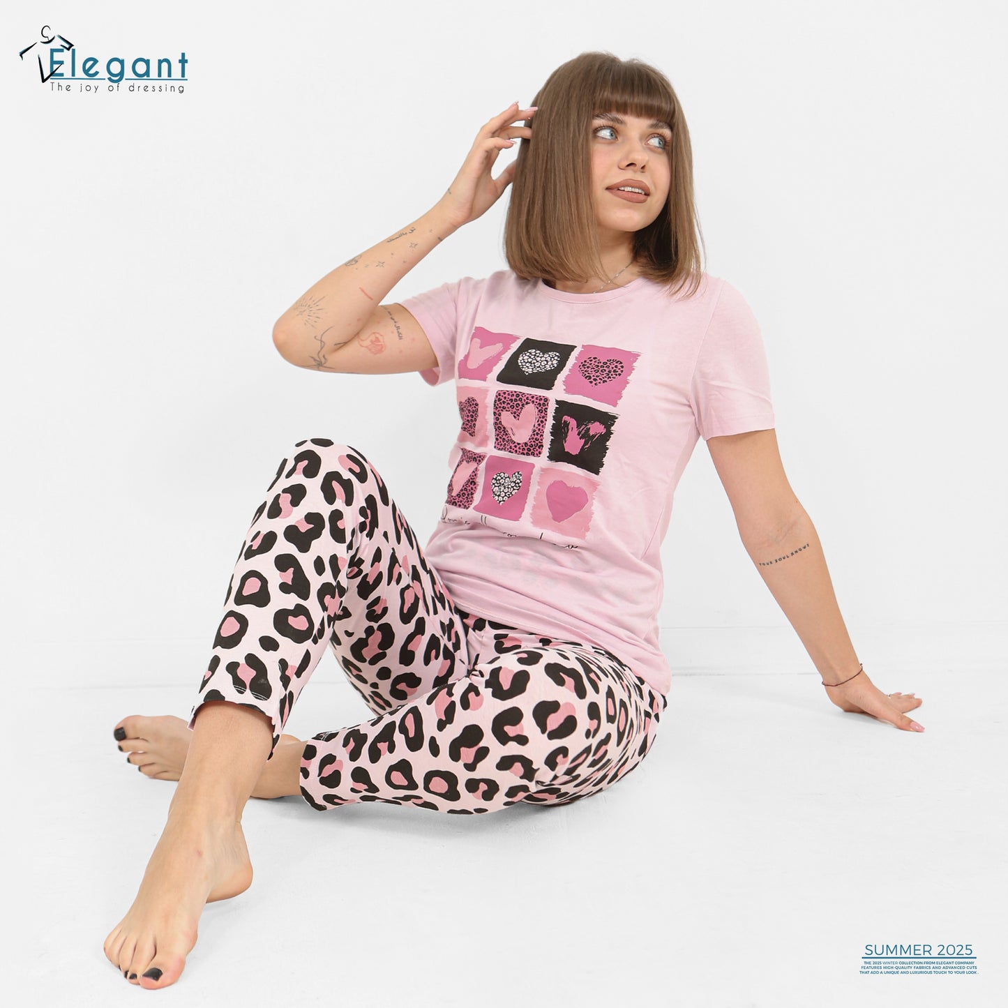 PJs Pants Cotton - Rose Tiger