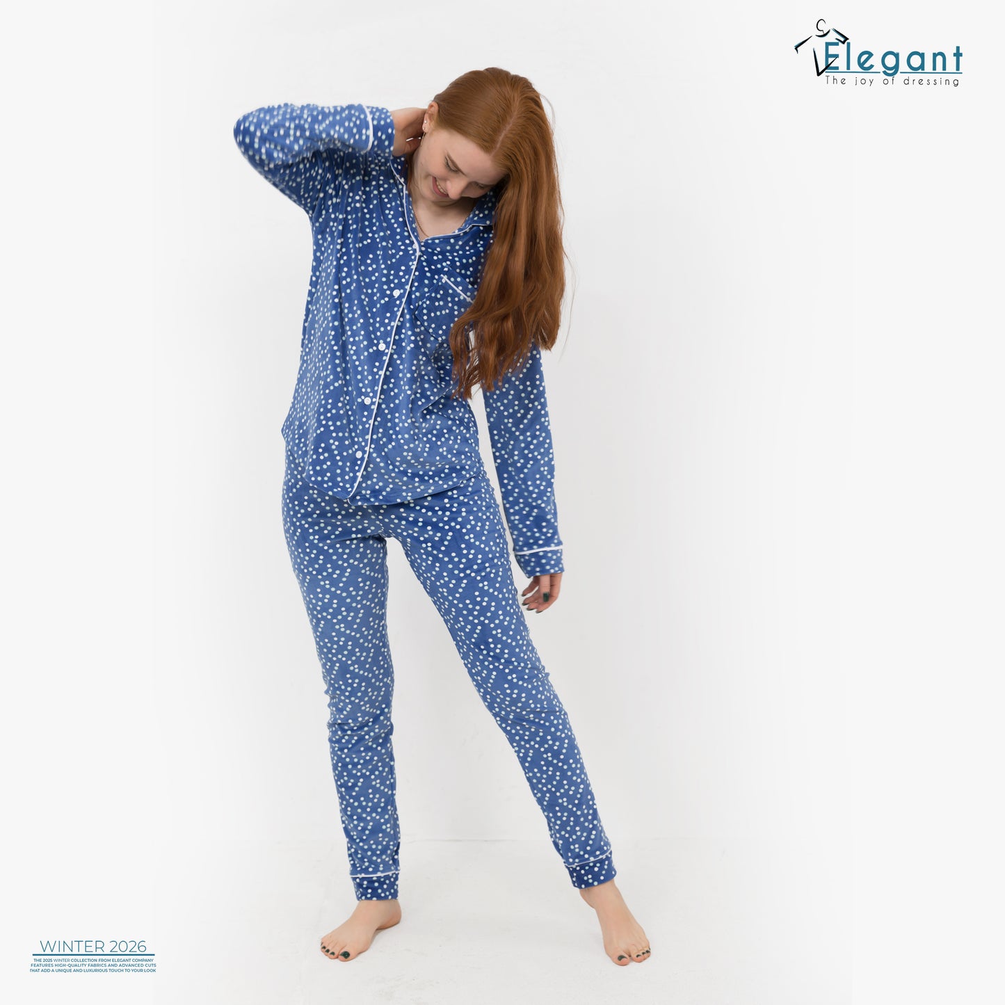 Velvet Classic - dotted pattern Blue