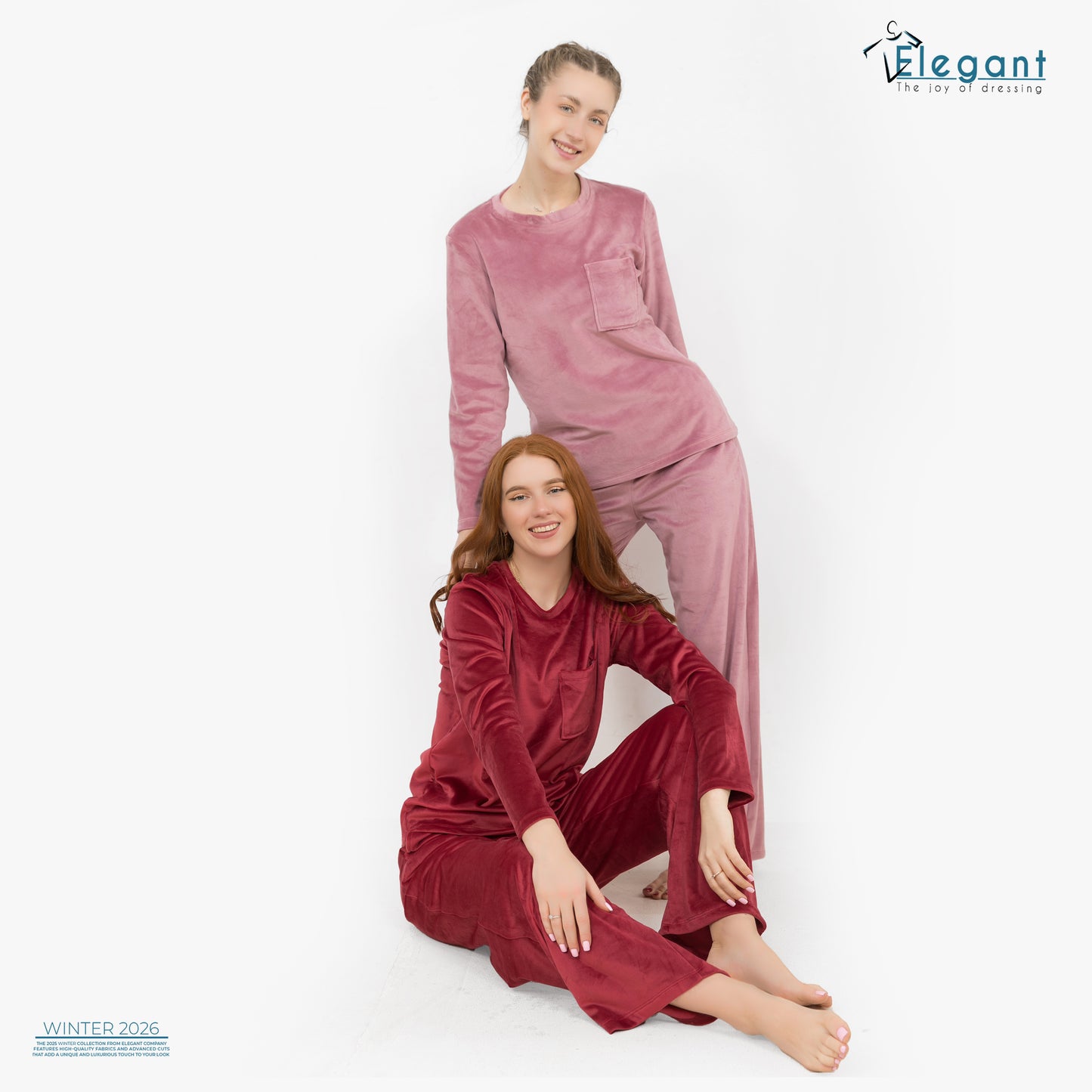 Velvet Pockets Pj Wide Leg - Maroon