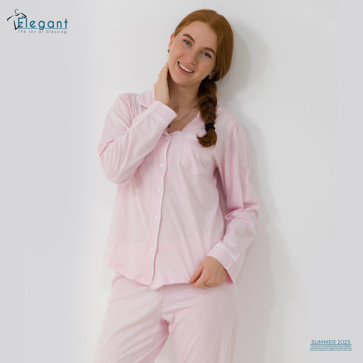 Cotton Long sleeves Classic PJ Pants - Baby Rose