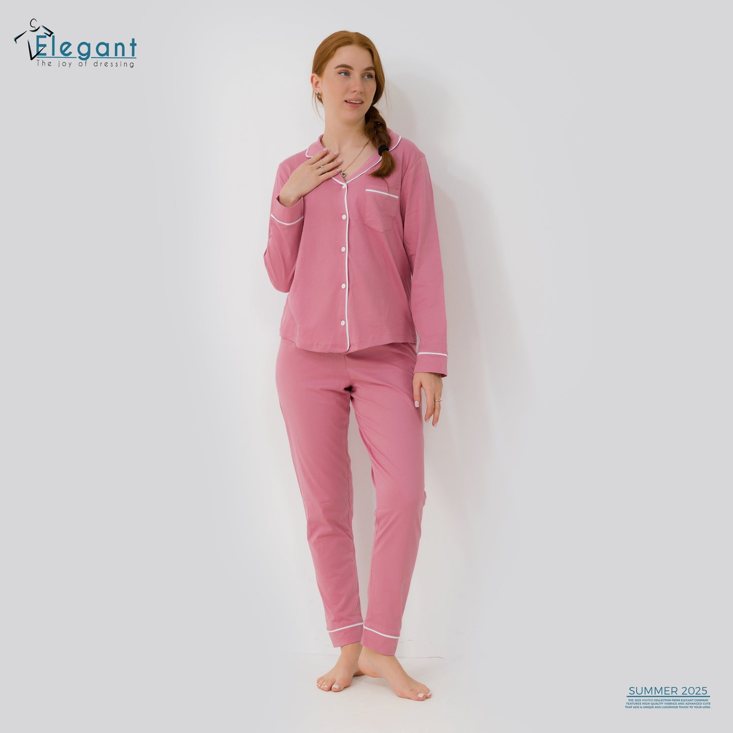 Cotton Long sleeves Classic PJ Pants - Cashmere