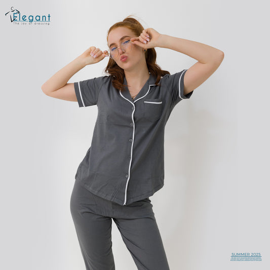Classic PJ Pants Cotton - Plain Dark Grey