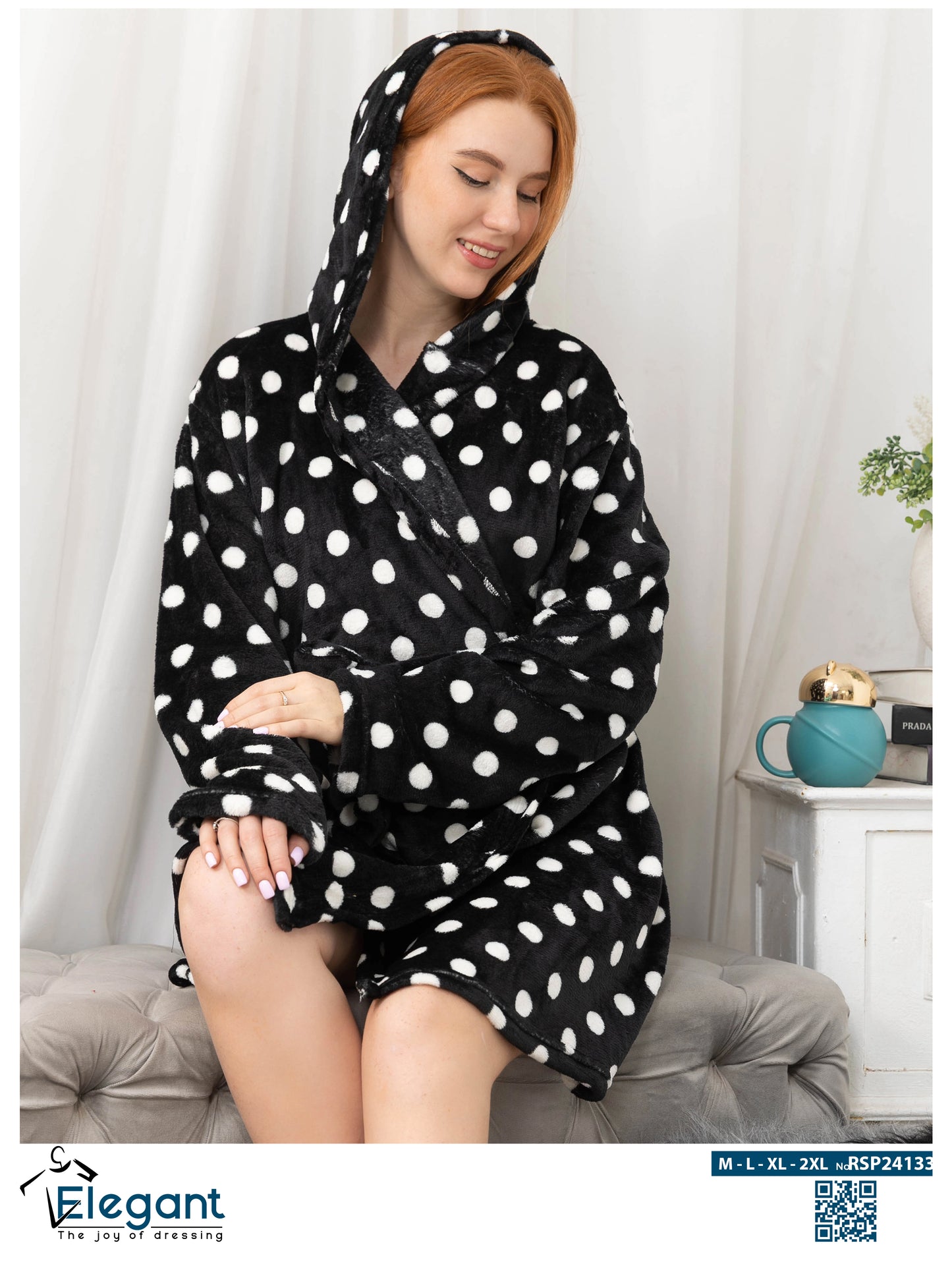 Polar Mini Robe - Black Dots