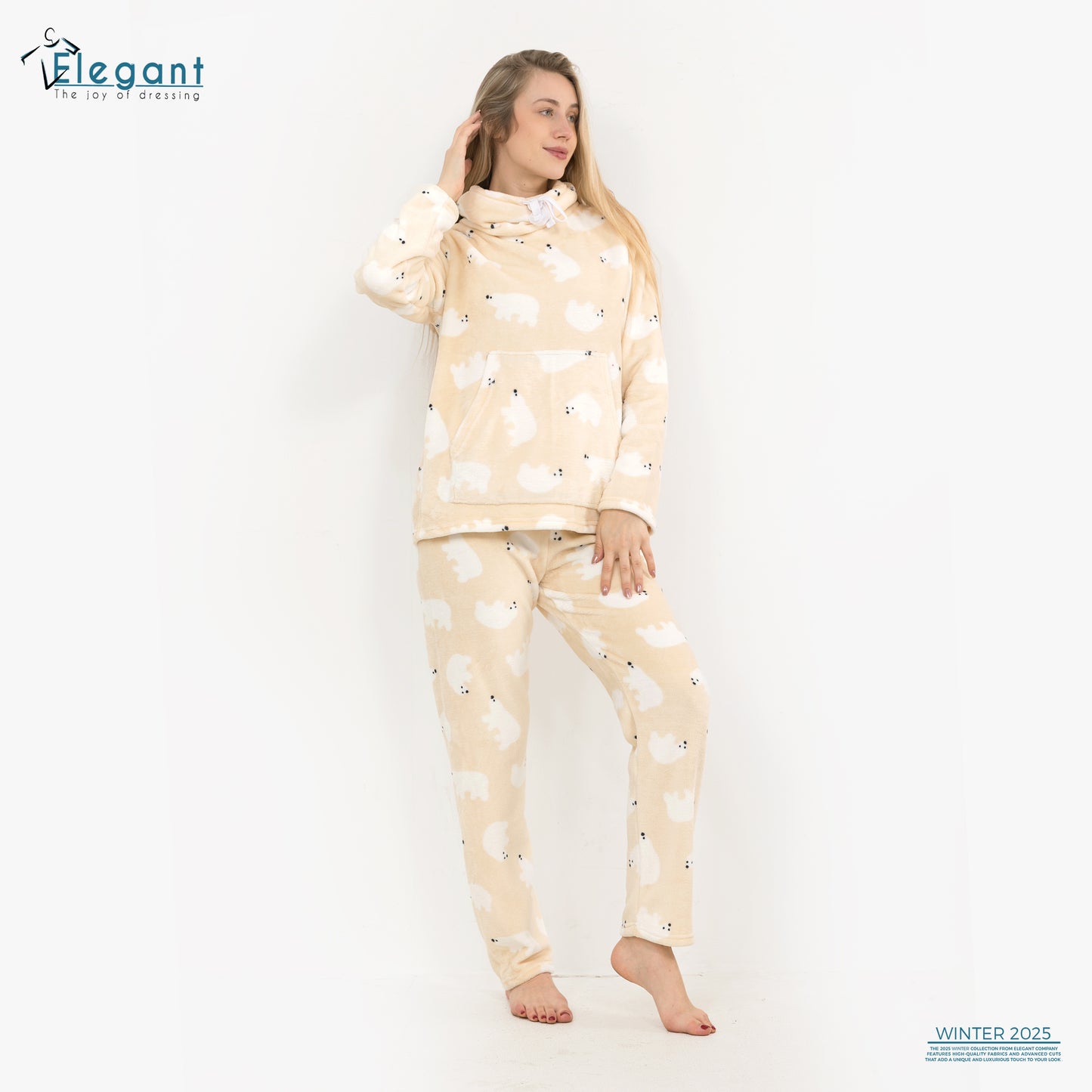 Polar PJ Turtleneck - Nude Polar Bear
