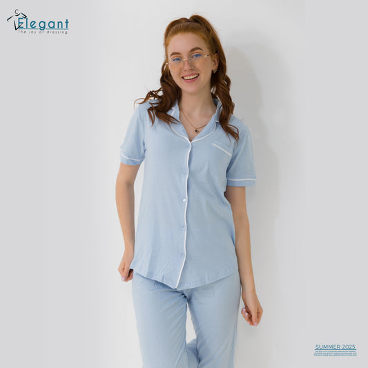 Classic PJ Pants Cotton - Plain Baby Blue