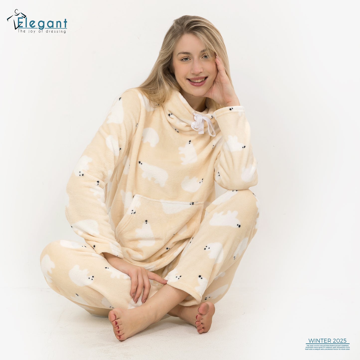 Polar PJ Turtleneck - Nude Polar Bear