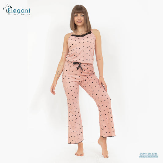PJ Cotton Wide leg Pants - mini hearts - Simon