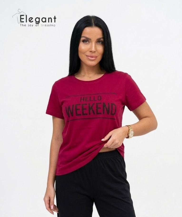 PJs Pants Cotton Red - Hello Weekend