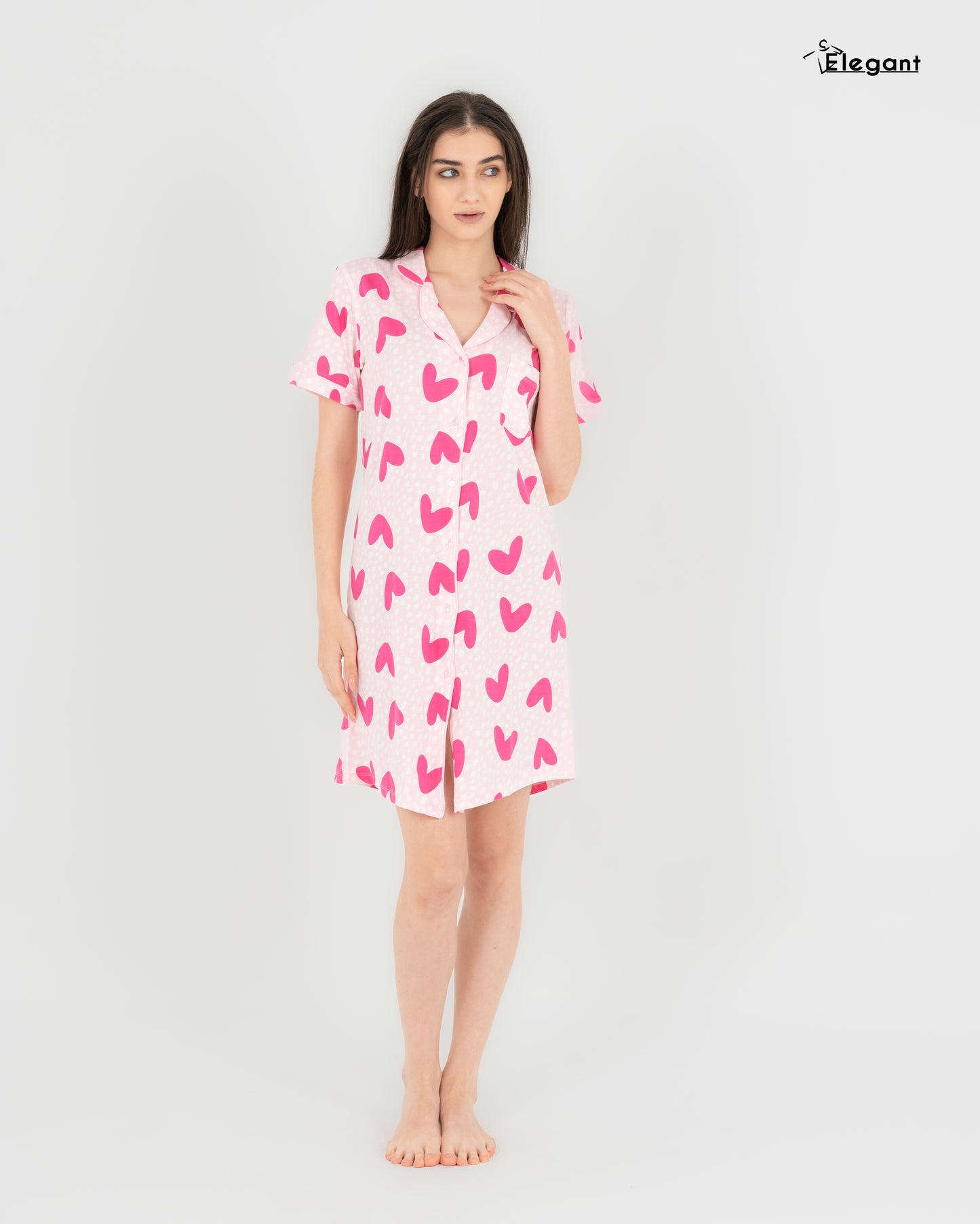 Classic Nightshirt Cotton - Patterned Candy Hearts