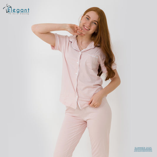 Classic PJ Pants Cotton Plain - Powder Pink