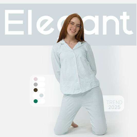 Cotton Long sleeves Classic PJ Pants - ice blue