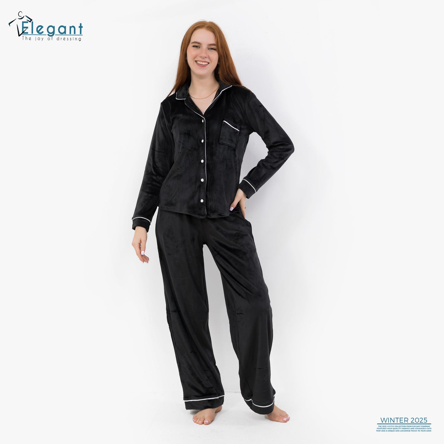 Velvet Classic Pj Wide Leg - Black