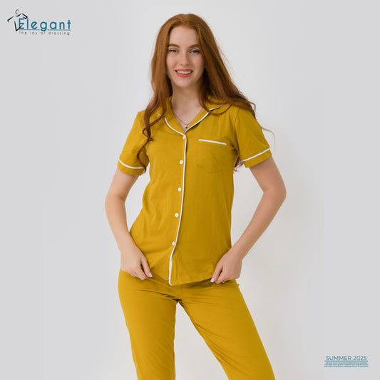 Classic PJ Pants Cotton - Plain Mustard