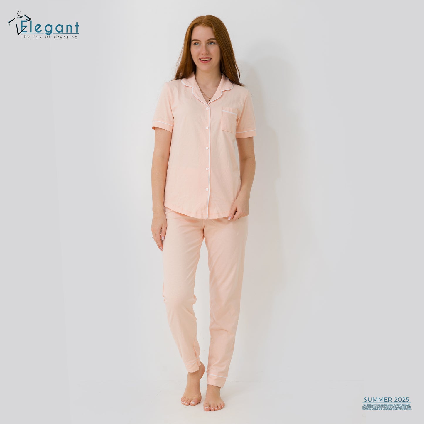 Classic PJ Pants Cotton - Plain Apricot