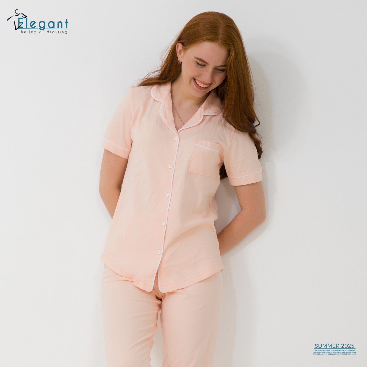 Classic PJ Pants Cotton - Plain Apricot