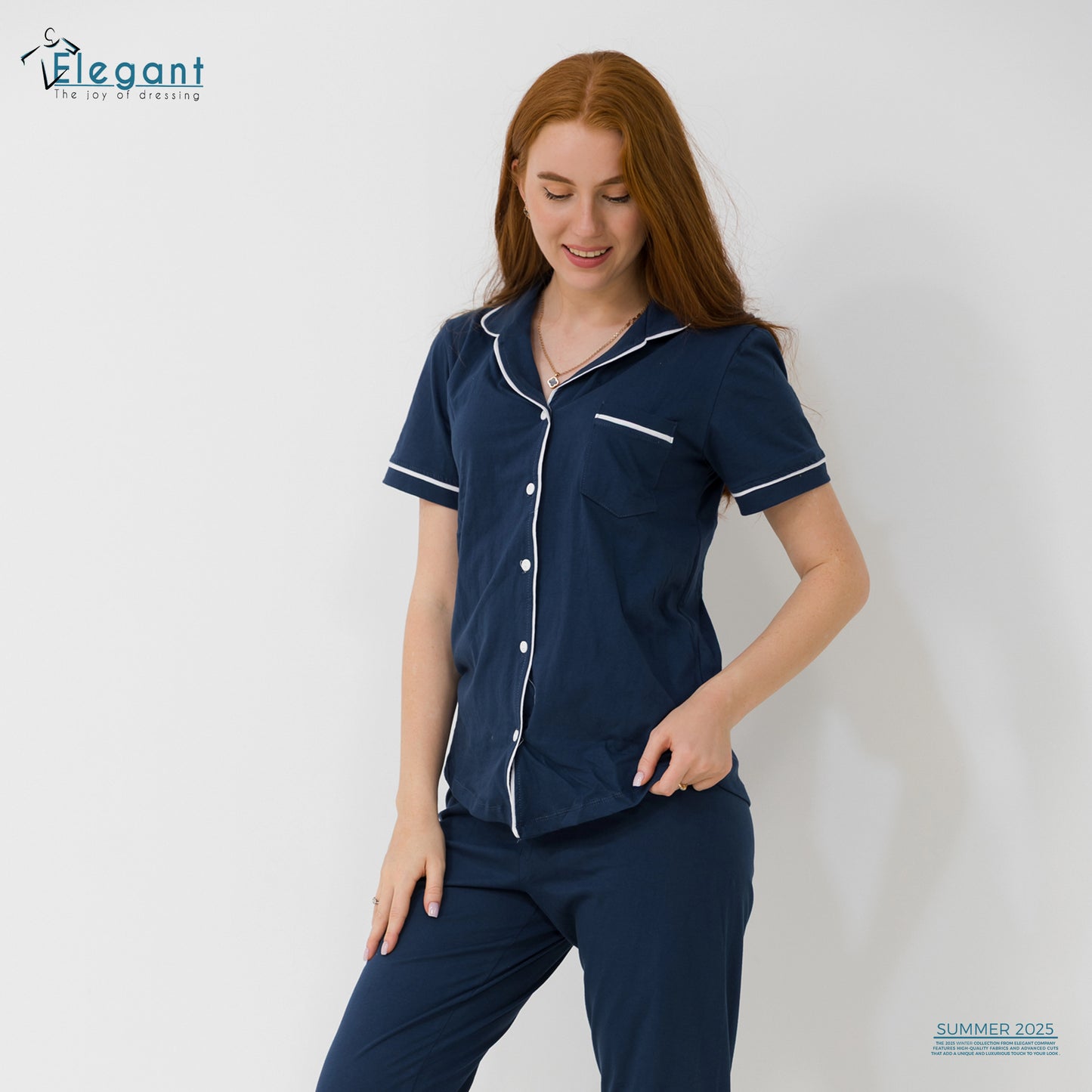 Classic PJ Pants Cotton Plain -  indigo
