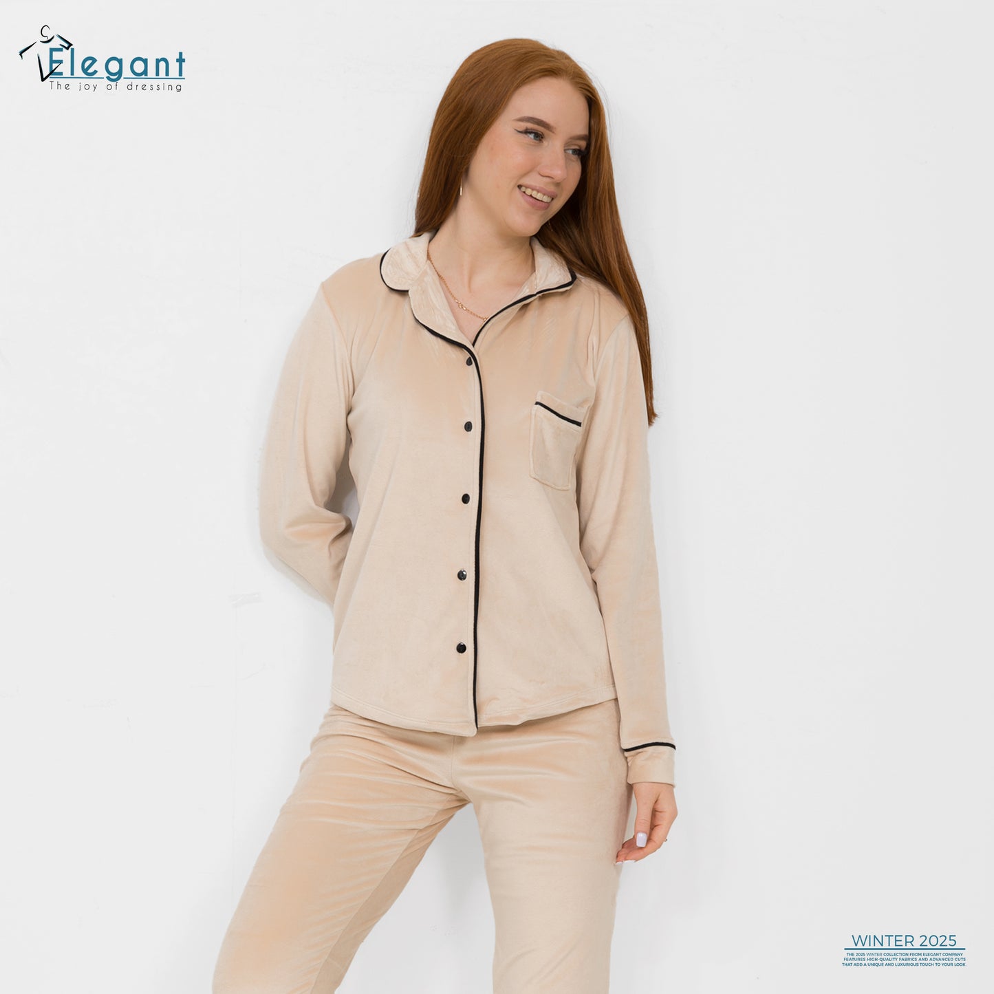 Velvet Classic Pyjama - Beige