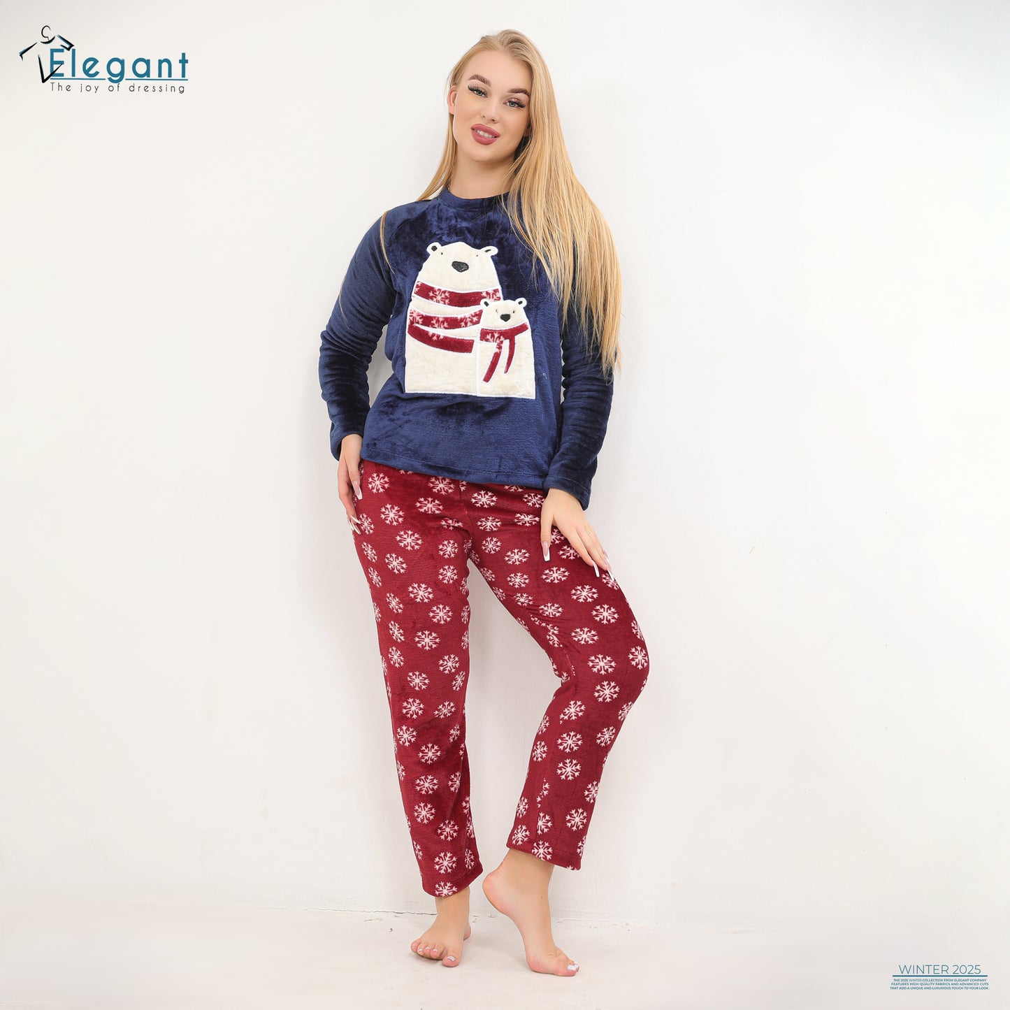 Polar PJ Navy Top/Printed Pants - Two Bears