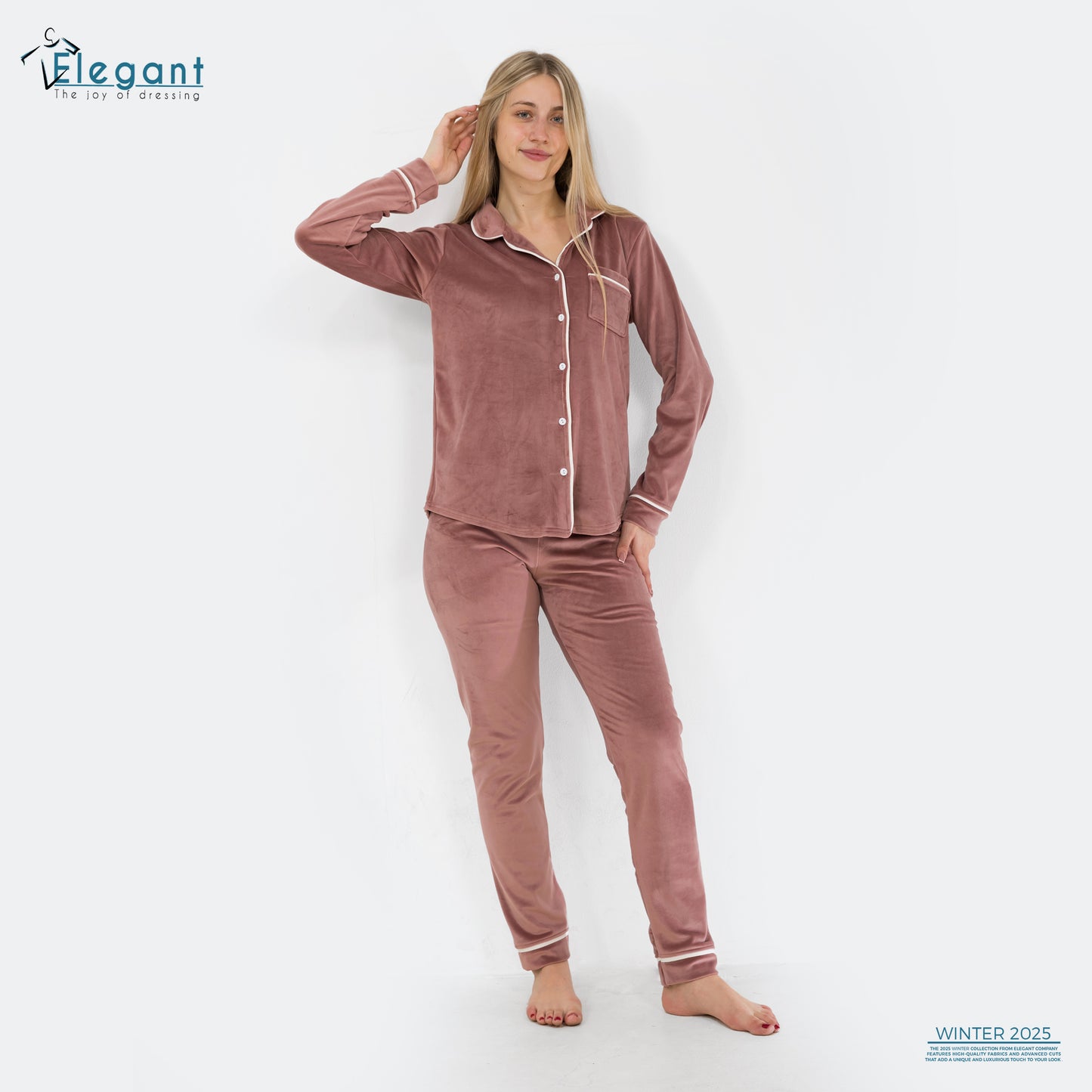 Velvet Classic Pyjama - Cashmere