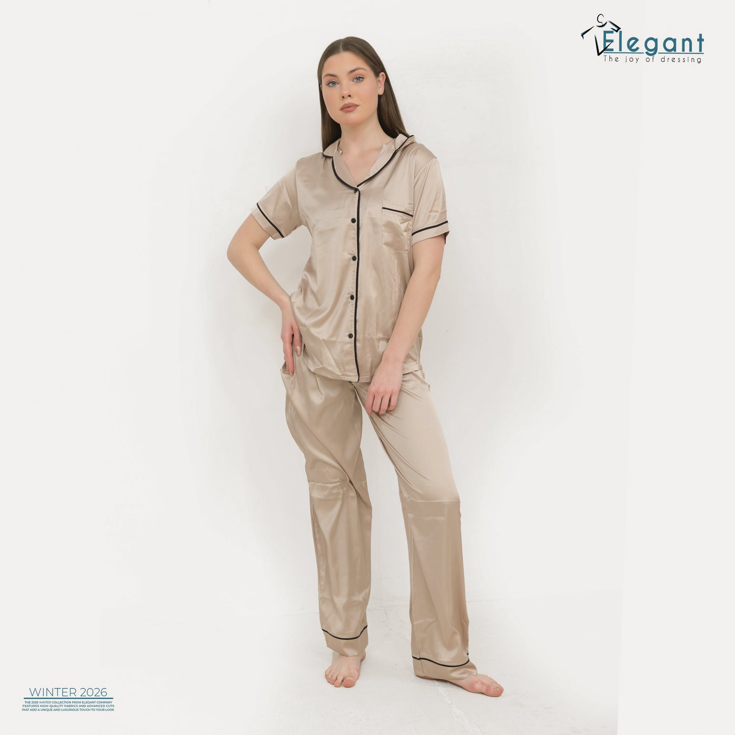 Satin Classic PJ Pants - Beige