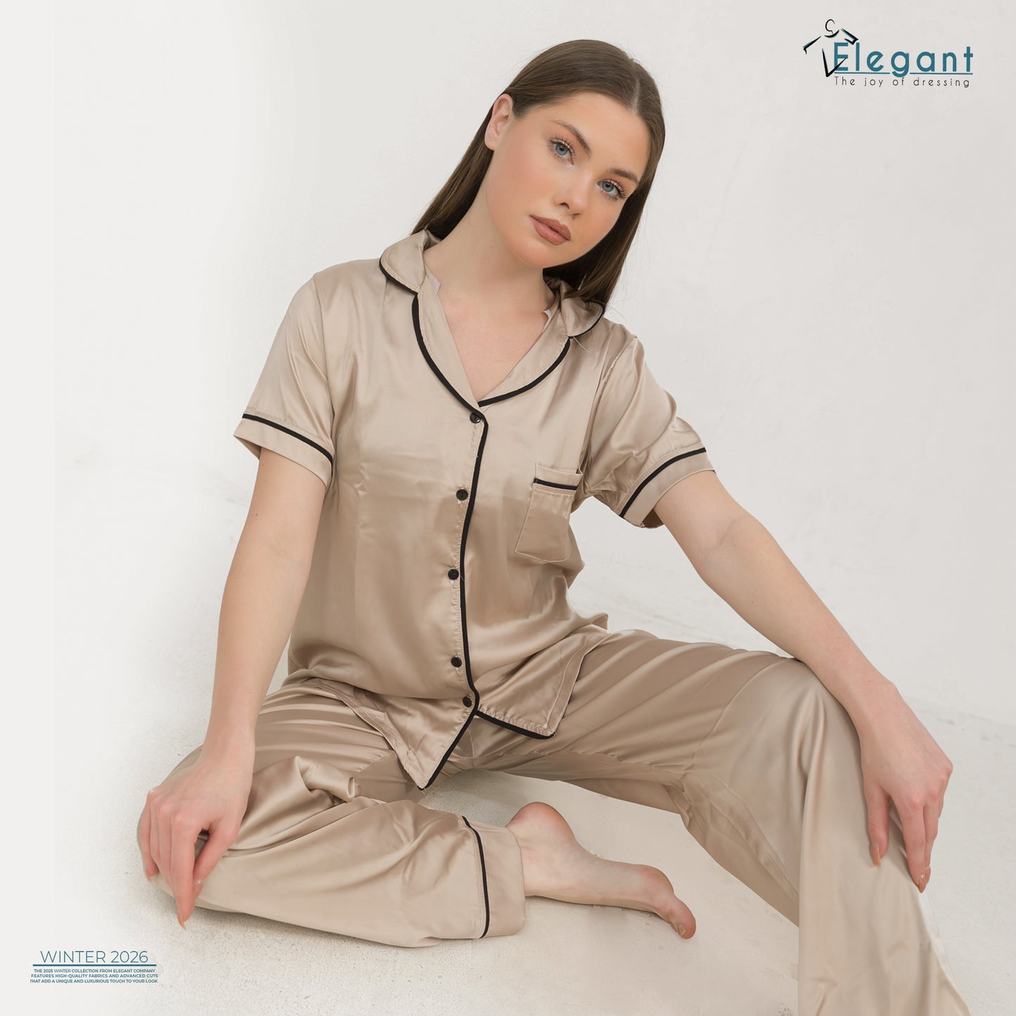 Satin Classic PJ Pants - Beige