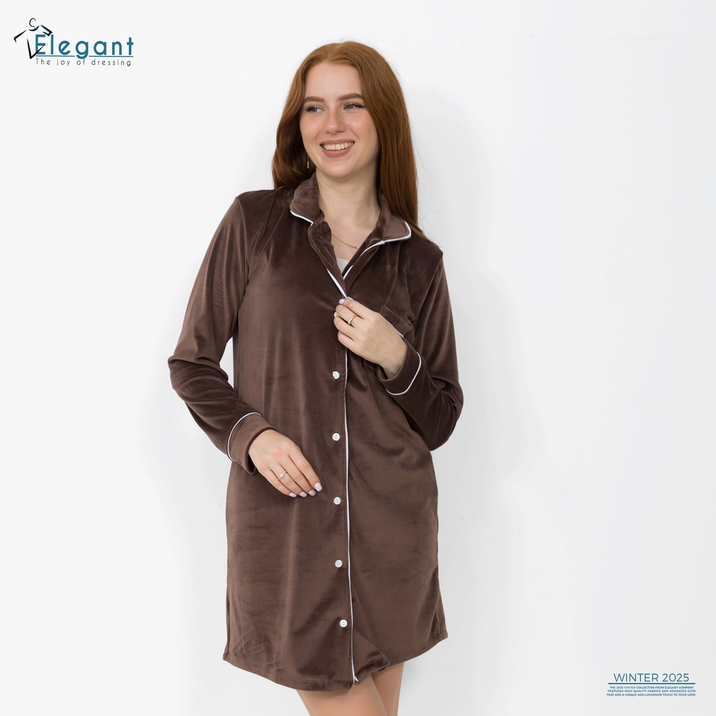 Velvet Classic Nightshirt - Brown