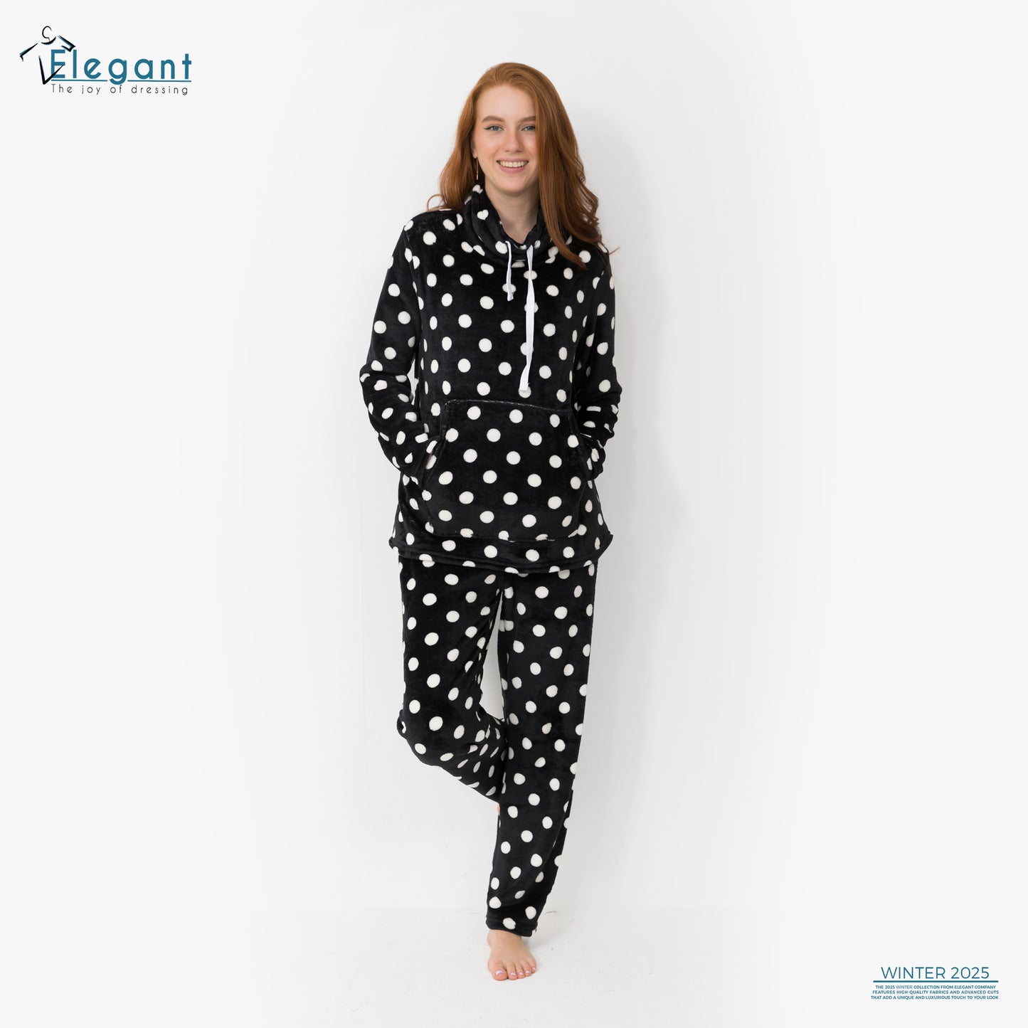 Polar PJ Turtleneck - Black Polka Dots