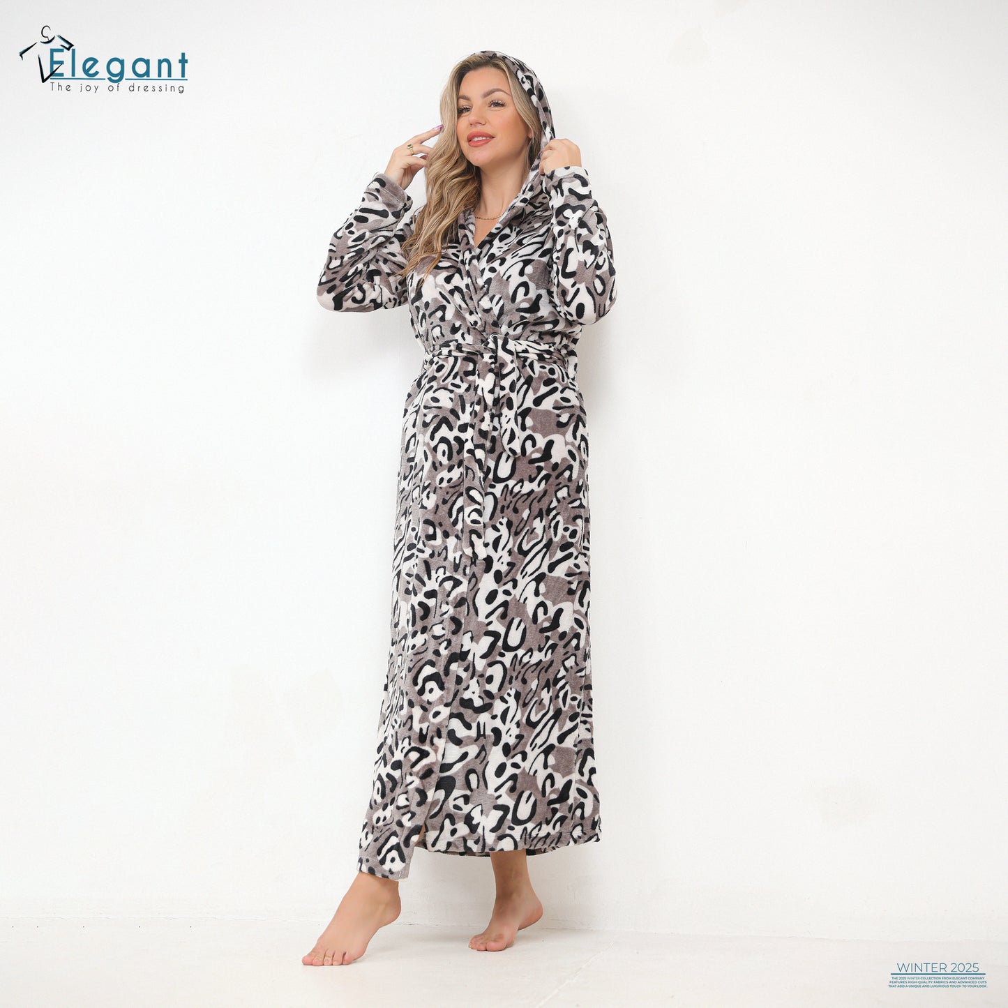 Polar Long Robe Printed Grey