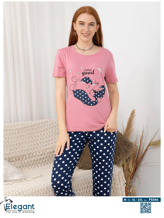 PJs Pants Cotton - Pink Sleepy Dog