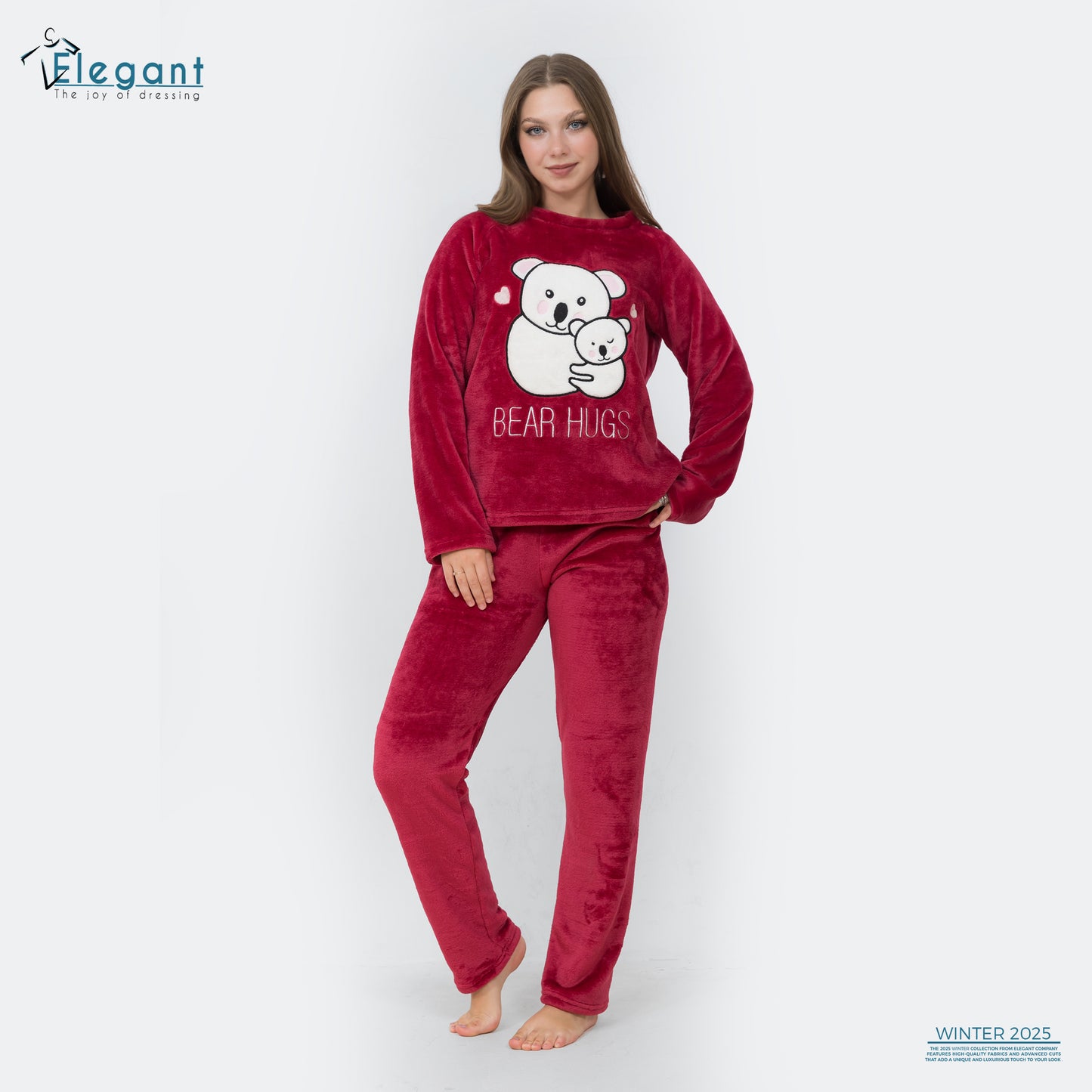 Polar PJ - Maroon - Bear Hugs