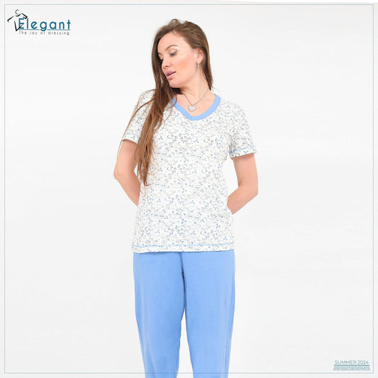 PJ Pants cotton V Collar - Blue