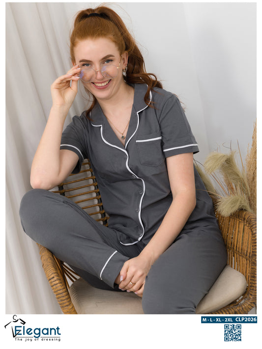 Classic PJ Pants Cotton - Plain Dark Grey