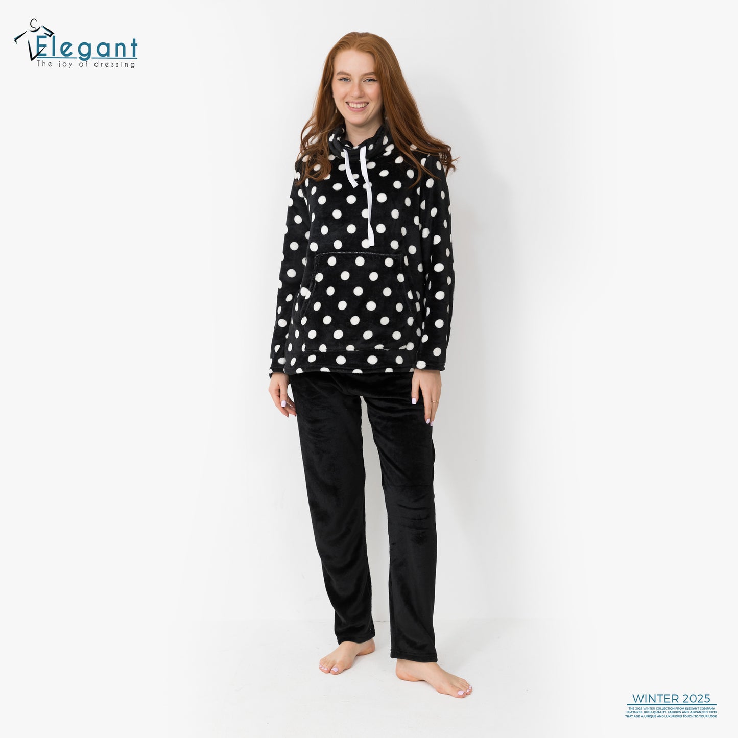 Polar PJ Turtleneck - Polka Dots Black/Black