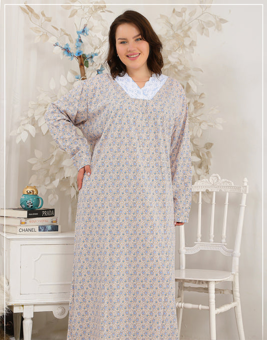 BIG SIZE Maxi Galabeya Long Sleeves multicolor Pink V Neck