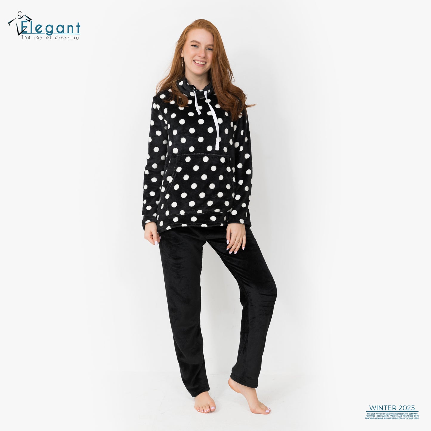 Polar PJ Turtleneck - Polka Dots Black/Black