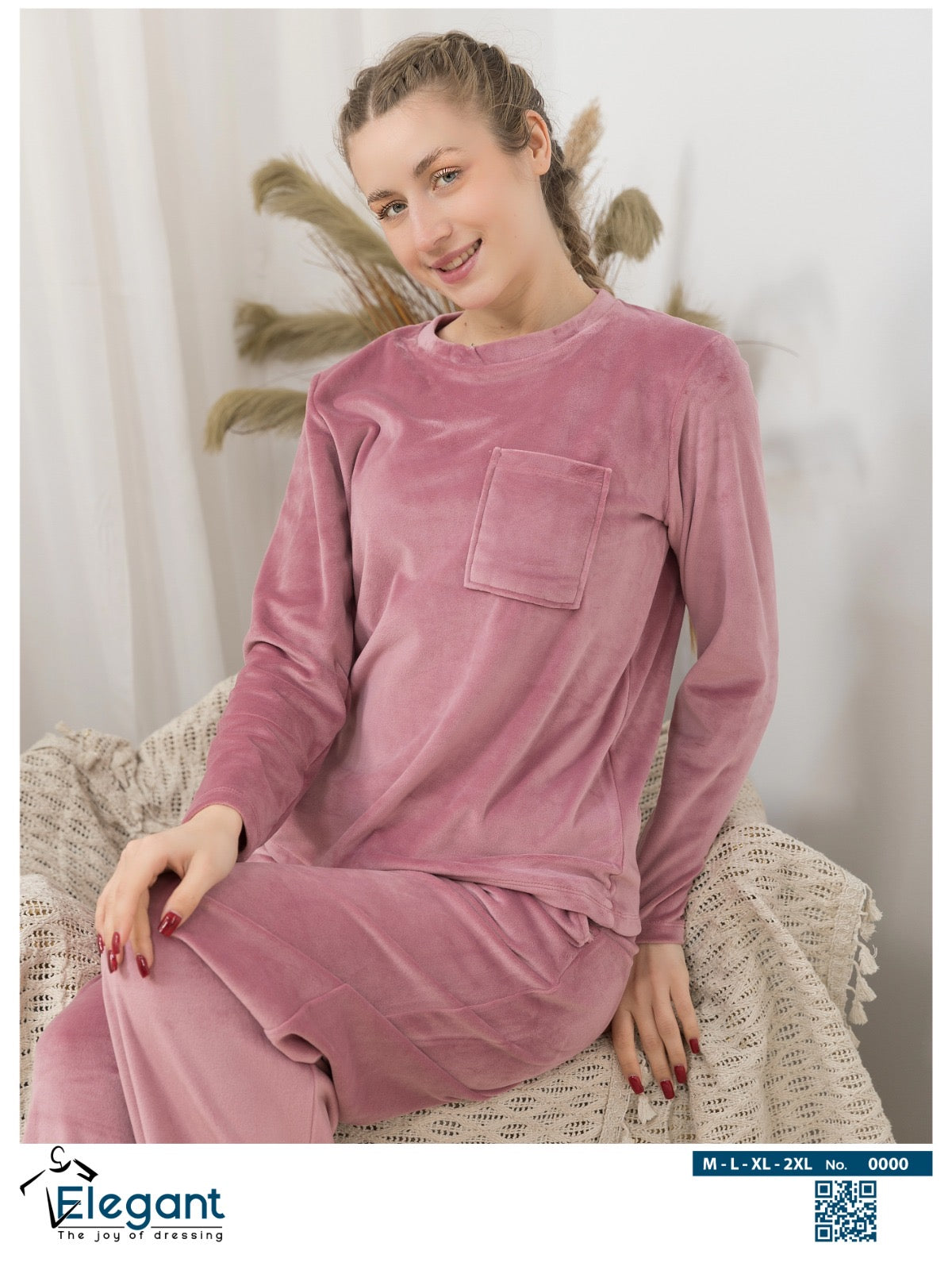 Velvet Pockets Pj Wide Leg - Cashmere