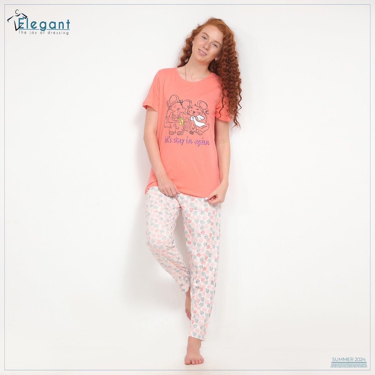 PJ Pants cotton Orange/Printed pants - Animal