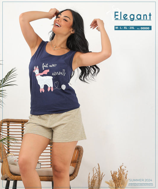 PJ short Cotton Navy - Lama