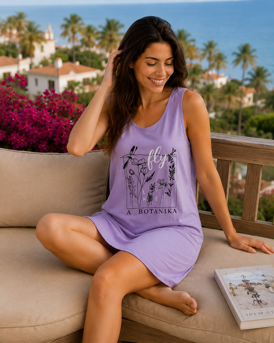 Nightshirt Cotton Sleeveless - Lavender - Botanika Fly